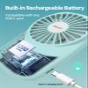 Aluan Portable Handheld Fan Rechargeable Blue Bundle USB Car Fan Speed Adjustable Fan Black view 4
