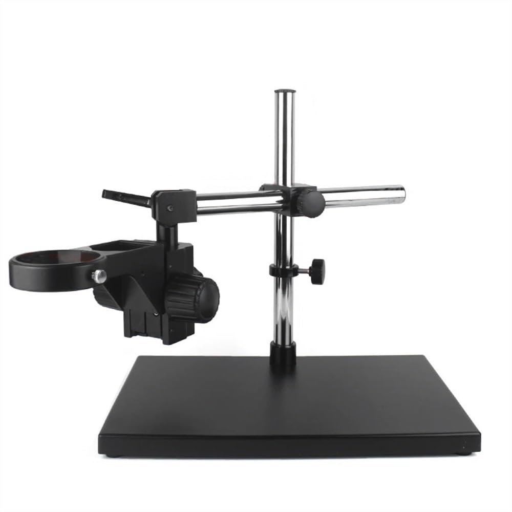 JOEBO Microscope Kit Industrial Binocular Trinocular Microscope Camera Stand Holder Arm Bracket 76mm Universal 360 Rotating Maintenance Workbench Microscope Lens Adapters(Color:Black A)