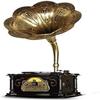 Vinyl Player Vintage, Retro Classic Style Phonograph Shape Stereo Speaker Sound System Music Box Tooth Micro SD/USB Flash Drive Gramophone view 4