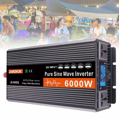 3000W 4000W 5000W 6000W Watt Pure Sine Wave Inverter 12V 24V 48V 60V to 220V 230V 240V Car Converter Power for motorhomes, Truck, Boat, Camping, Household,6000W-24V