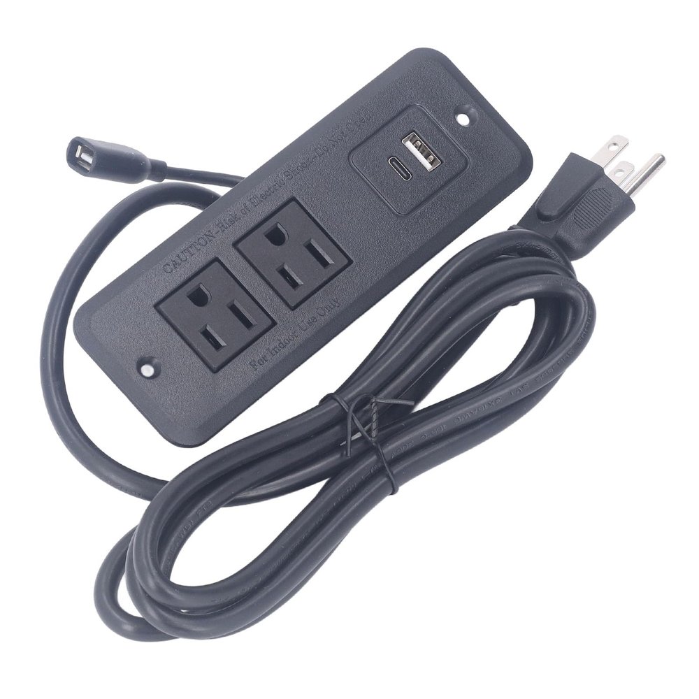 Intelligent Power Outlet with USB Type C, Fast Charging 20W, 2 Sockets, Fire Flush Mount Outlet for Office Desk, Home