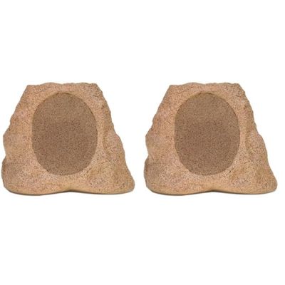 Victrola Rock Speaker Connect, Sand, Wireless Outdoor Speaker with Bluetooth 5.3, 22-Hour Battery Life, Portable Speaker with Solar Charging, IP65 Waterproof Speaker - Pair