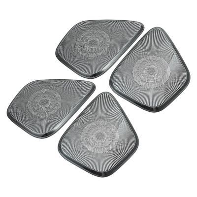 ACROPIX Front Rear Left Right Door Speaker Frame Cover Trim Car Audio Stereo Horn Speaker Grille Fit for Mercedes Benz a B Class W247 GLB 2020 Stainless Steel Titanium Tone - Pack of 4