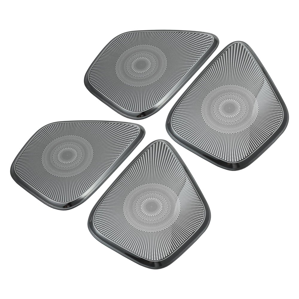 ACROPIX Front Rear Left Right Door Speaker Frame Cover Trim Car Audio Stereo Horn Speaker Grille Fit for Mercedes Benz a B Class W247 GLB 2020 Stainless Steel Titanium Tone - Pack of 4