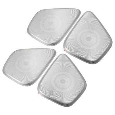 ACROPIX Front Rear Left Right Door Speaker Frame Cover Trim Car Audio Stereo Horn Speaker Grille Fit for Mercedes Benz a B Class W247 GLB 2020 Stainless Steel Silver Tone - Pack of 4