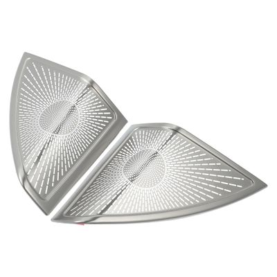 ACROPIX A Pillar Speaker Frame Cover Trim Car Audio Stereo Horn Speaker Grille Fit for Mercedes Benz C Class W205 S205 2015-2021 Stainless Steel Silver Tone - Pack of 2