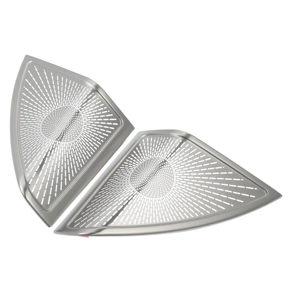 ACROPIX A Pillar Speaker Frame Cover Trim Car Audio Stereo Horn Speaker Grille Fit for Mercedes Benz C Class W205 S205 2015-2021 Stainless Steel Silver Tone - Pack of 2