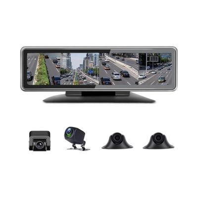 ZYKHPSYA 360 Panoramic Dashboard Car DVR 12-Inch Touch Screen 4 Channel FHD 1080P IPS Video Recorder 4 Split Screen Display Dash Cam(Size:None), T66 4CH Cameras, laiyong1987