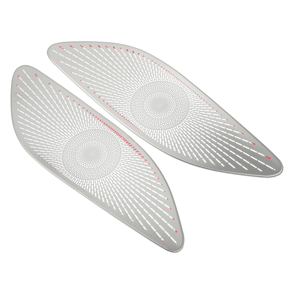 ACROPIX Rear Door Speaker Frame Cover Trim Car Audio Stereo Horn Speaker Grille Interior Decor Accessories Fit for Mercedes Benz E-Class 2017-2022 Stainless Steel Silver Tone - Pack of 2