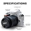 Skin Compatible with Nikon D3500 Camera - Solid White - Premium 3M Vinyl Protective Wrap Decal Cover - Easy to Apply | Crafted in The USA by MightySkins view 2