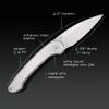 OCASO - Seaton Classic Gentleman's Knife, 2.75" Japanese AUS-10A Steel with Satin Finish, Stainless Steel Handle 42SLS view 3