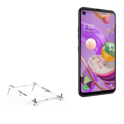 BoxWave Stand and Mount Compatible with LG Q70 LMQ260QM.AUSAMB (6.4 in) - Pocket Aluminum Stand 3-in-1, Portable Multi Angle Viewing Riser - Metallic Silver