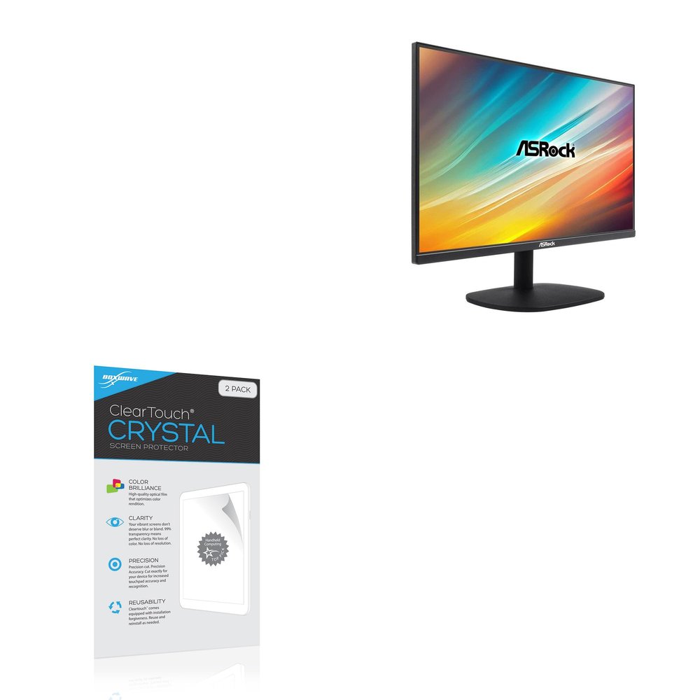 BoxWave Screen Protector Compatible with ASRock CL27FF (27 in) - ClearTouch Crystal (2-Pack), HD Film Skin - Shields from Scratches