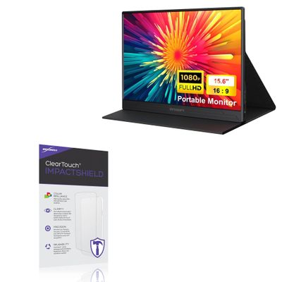 BoxWave Screen Protector Compatible with RFGOUPY Portable Monitor (15.6 in) - ClearTouch ImpactShield (2-Pack), Impenetrable Screen Protector Flexible Film