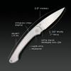 OCASO - Seaton Classic Gentleman's Knife, 2.35" Japanese AUS-10A Steel with Satin Finish, Stainless Steel Handle 42SMS view 3