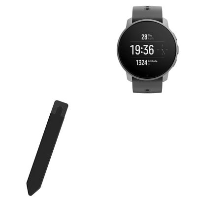 BoxWave Stylus Pouch Compatible with Suunto 9 Peak Pro Titanium - Stylus PortaPouch, Pen Stylii Holder Carrier Portable Self-Adhesive - Jet Black