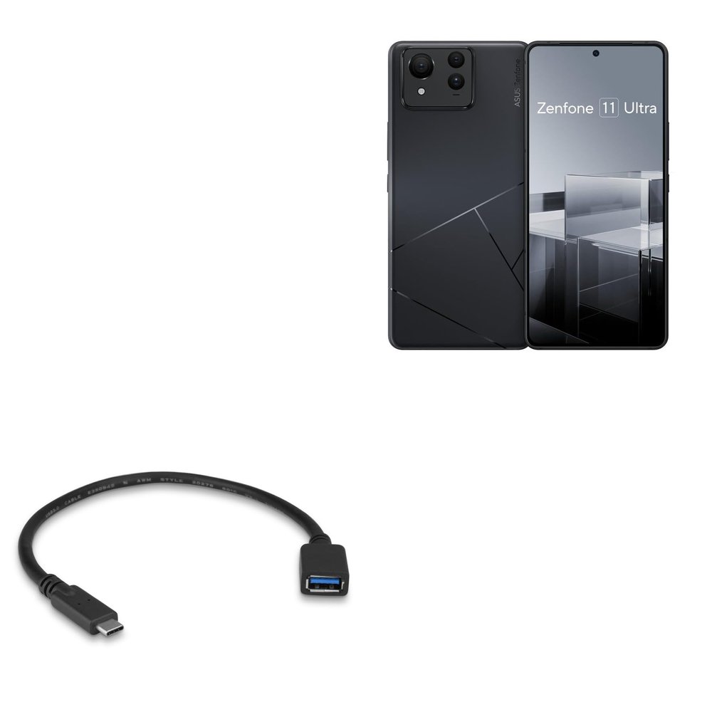 BoxWave Cable Compatible with ASUS ZenFone 11 Ultra (6.78 in) - USB Expansion Adapter, Add USB Connected Hardware to Your Phone