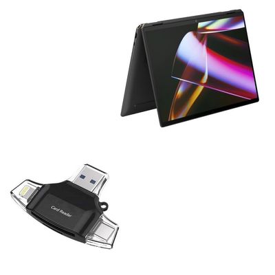 BoxWave Smart Gadget Compatible with HP Spectre x360 (16t-aa000 16.1in) - AllReader SD Card Reader, microSD Card Reader SD Compact USB - Jet Black