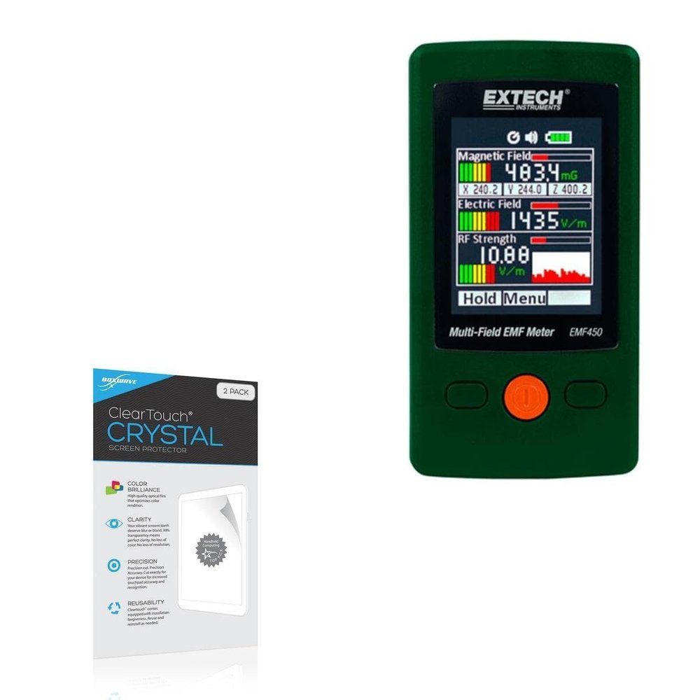 BoxWave Screen Protector Compatible with Extech EMF450 - ClearTouch Crystal (2-Pack), HD Film Skin - Shields from Scratches