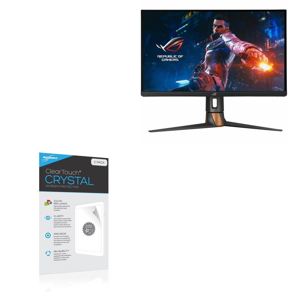 BoxWave Screen Protector Compatible with ASUS PG27AQN (27 in) - ClearTouch Crystal (2-Pack), HD Film Skin - Shields from Scratches