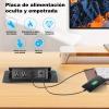 Hidden Recessed Power Strip Pop Up Socket 3 Outlets and 2 USB Ports, AC 125V 10A Receptacle Outlets Desktop Socket US Standard 3 Outlets and USB, Black view 3
