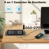 Hidden Recessed Power Strip Pop Up Socket 3 Outlets and 2 USB Ports, AC 125V 10A Receptacle Outlets Desktop Socket US Standard 3 Outlets and USB, Black view 4