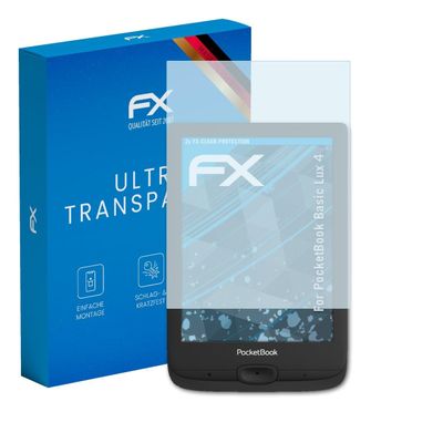 atFoliX Screen Protection Film compatible with PocketBook Basic Lux 4 Screen Protector, ultra-clear FX Protective Film (2X)