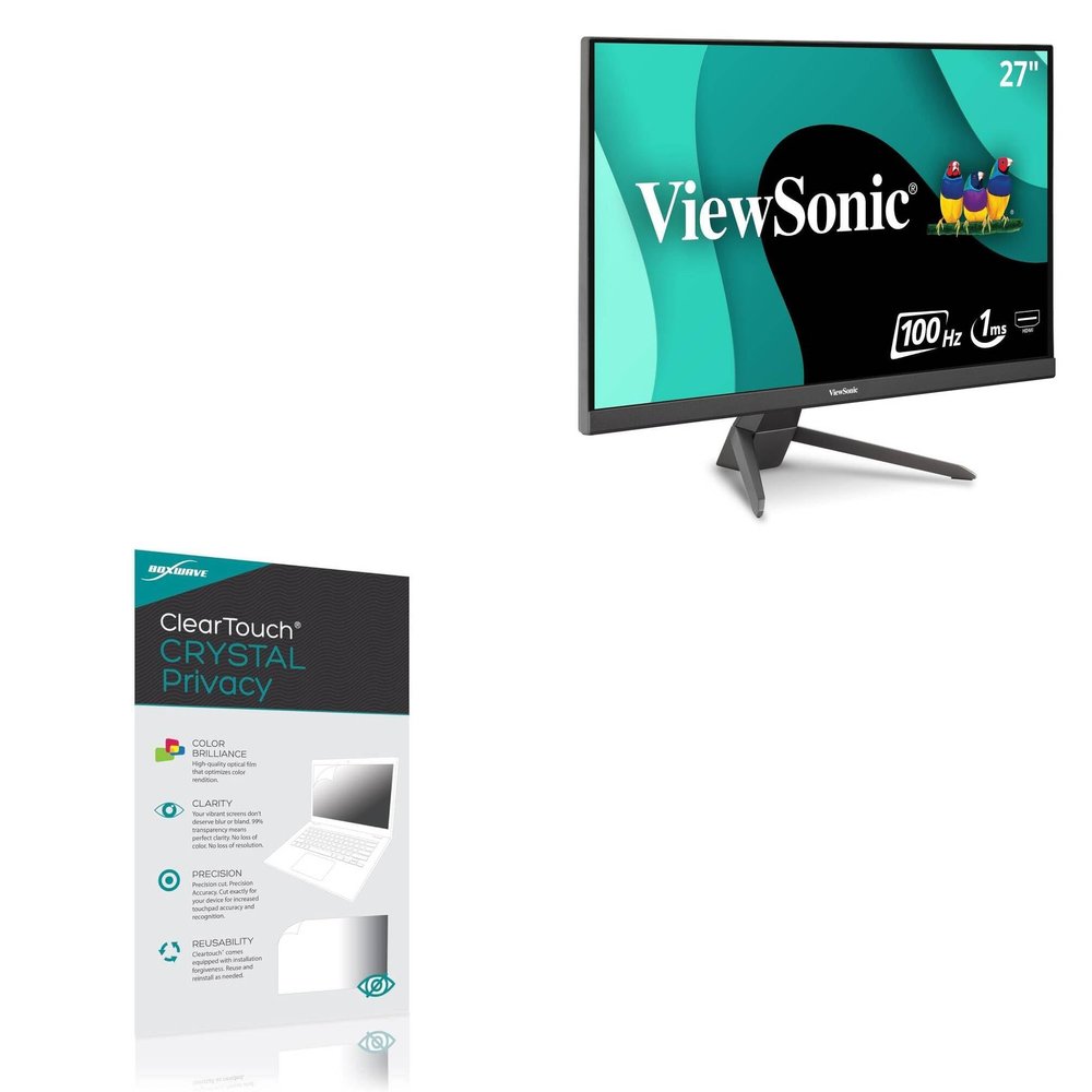 BoxWave Screen Protector Compatible with Viewsonic VX2767-MHD (27 in) - ClearTouch Crystal Privacy (2-Pack), Privacy Screen Protector Flexible Film Clear