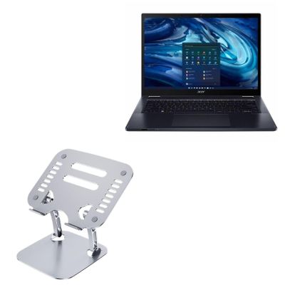 BoxWave Stand and Mount Compatible with Acer TravelMate Spin P4 P414rn-41 Tmp414rn-41-r6ek (14 in) - Executive VersaView Laptop Stand, Ergonomic Adjustable Viewing Angle Metallic Riser