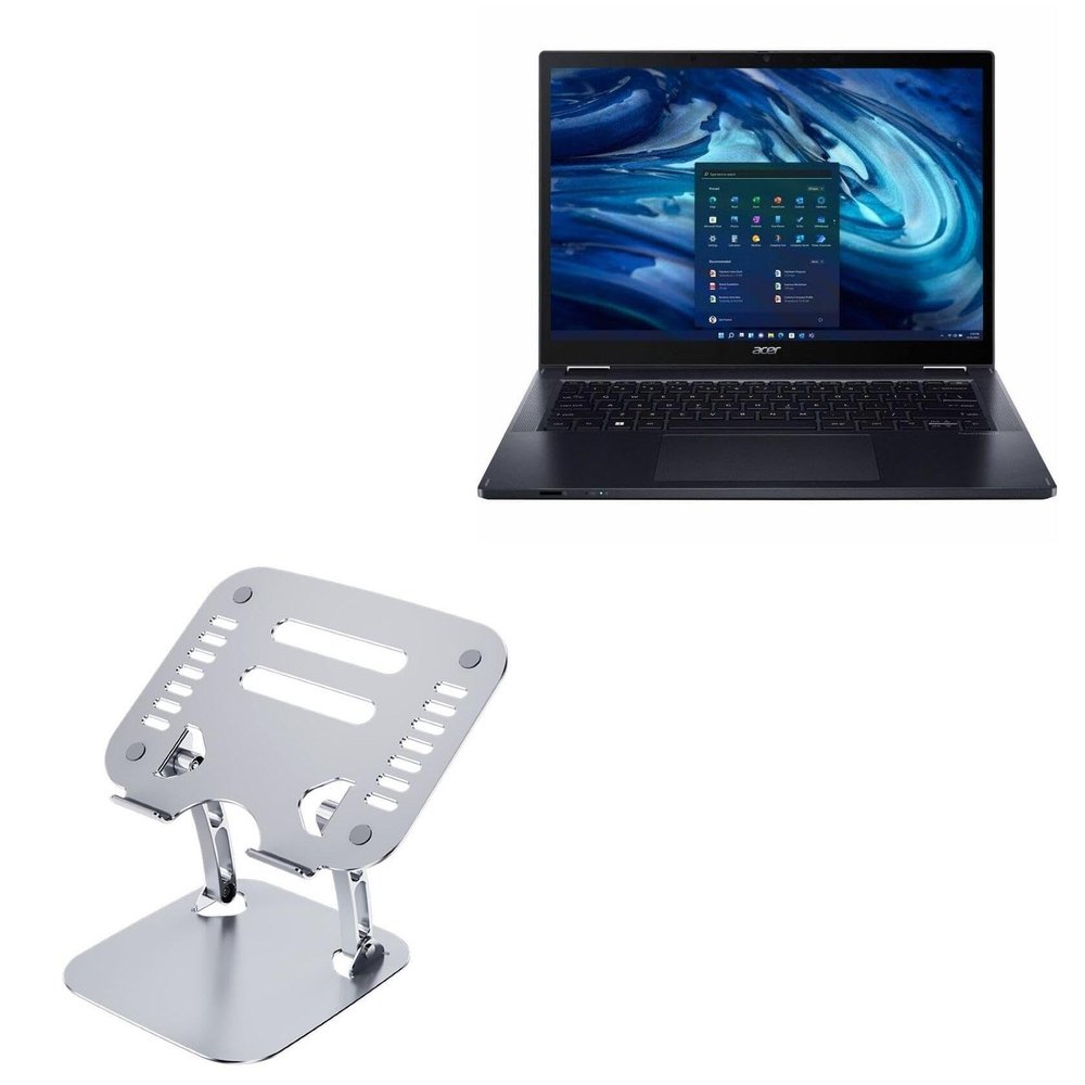 BoxWave Stand and Mount Compatible with Acer TravelMate Spin P4 P414rn-41 Tmp414rn-41-r6ek (14 in) - Executive VersaView Laptop Stand, Ergonomic Adjustable Viewing Angle Metallic Riser