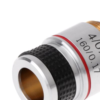 JOEBO Microscope Kit 4X 10X 40X 100X Achromatic Objective Lens, Biological Microscope Objective Lens Microscope Lens Adapters(Size:4X)