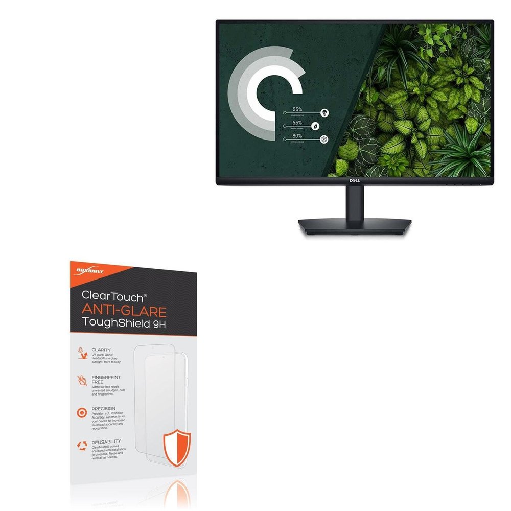 BoxWave Screen Protector Compatible with Dell E2724HS (27 in) - ClearTouch Anti-Glare ToughShield 9H (2-Pack), Anti-Glare 9H Tough Flexible Film Screen Protector