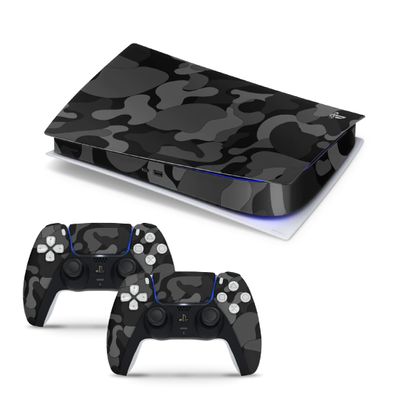 CUCU Covers Ps5 Ape Camo Black Full Body Dual-Layer Skin Decal Cover for Console and Controller | Digital Edition
