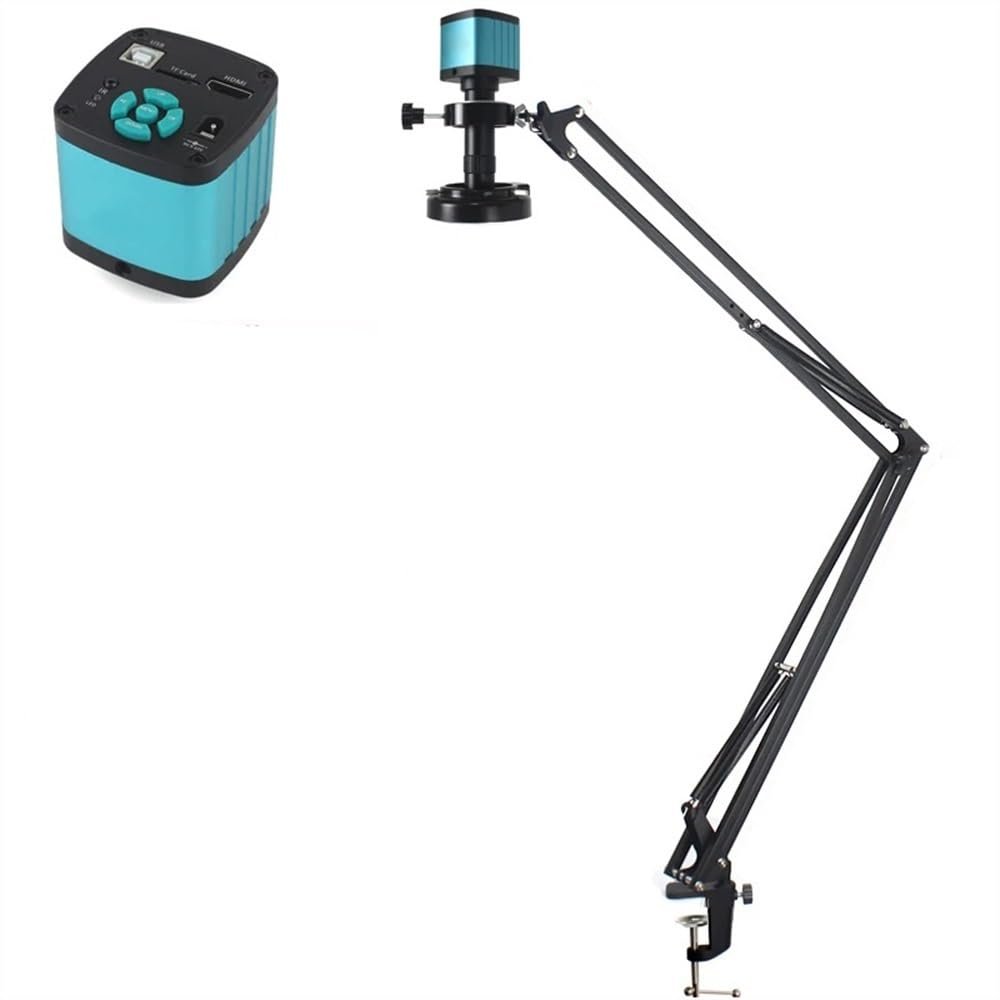 ZTBH Microscope Accessories Kit 48MP 4K 1080P HDMI USB Industrial Video Digital Microscope Camera 130X Zoom C Mount Lens Cantilever Stand for Repair Soldering Microscope Slides(Color:37CM)