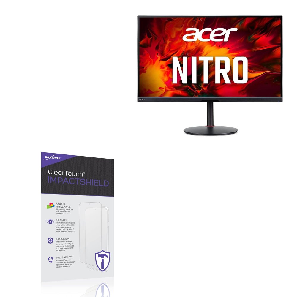 BoxWave Screen Protector Compatible with Acer Nitro XV282K (28 in) - ClearTouch ImpactShield (2-Pack), Impenetrable Screen Protector Flexible Film