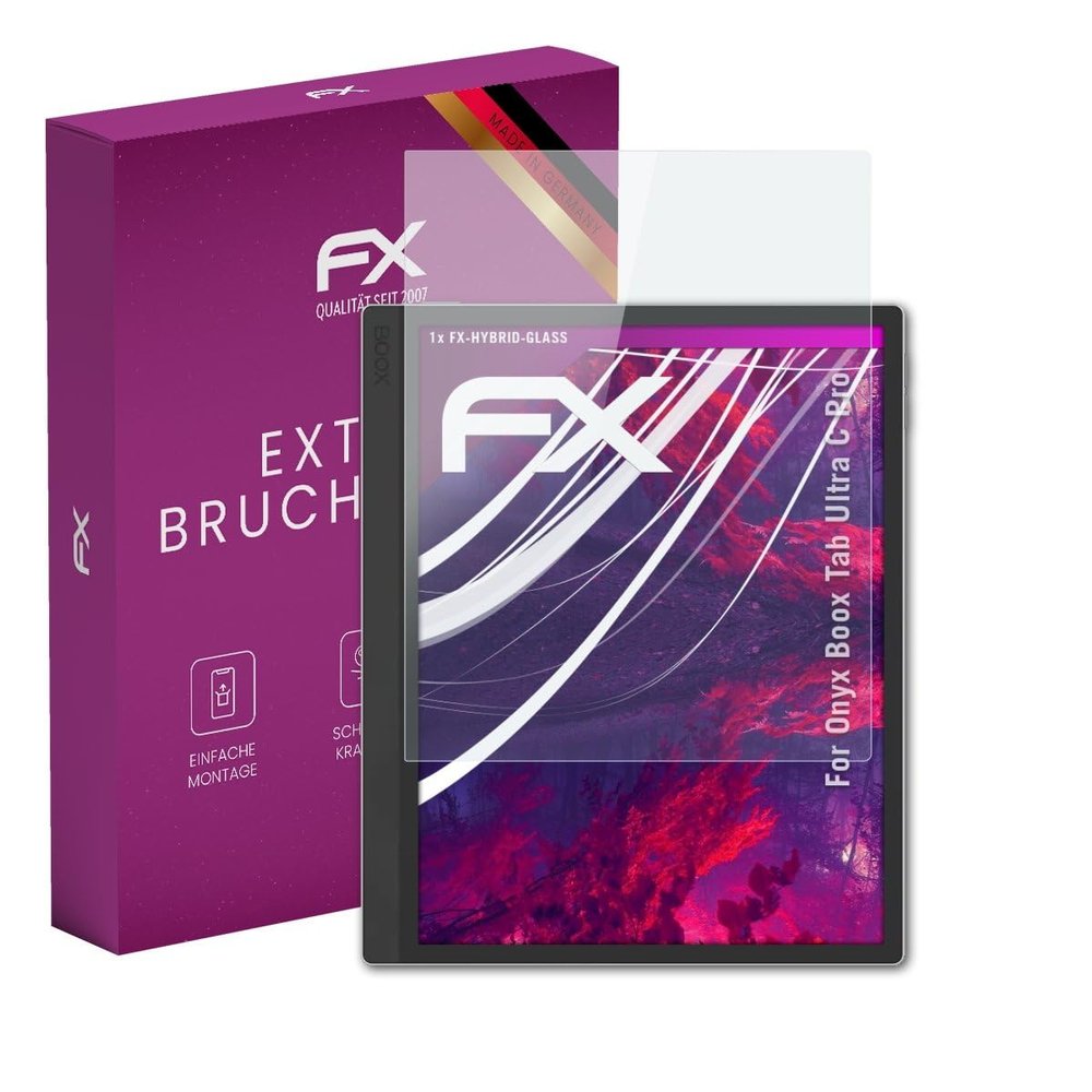 atFoliX Plastic Glass Protective Film compatible with Onyx Boox Tab Ultra C Pro, 9H Hybrid-Glass FX Screen Protector