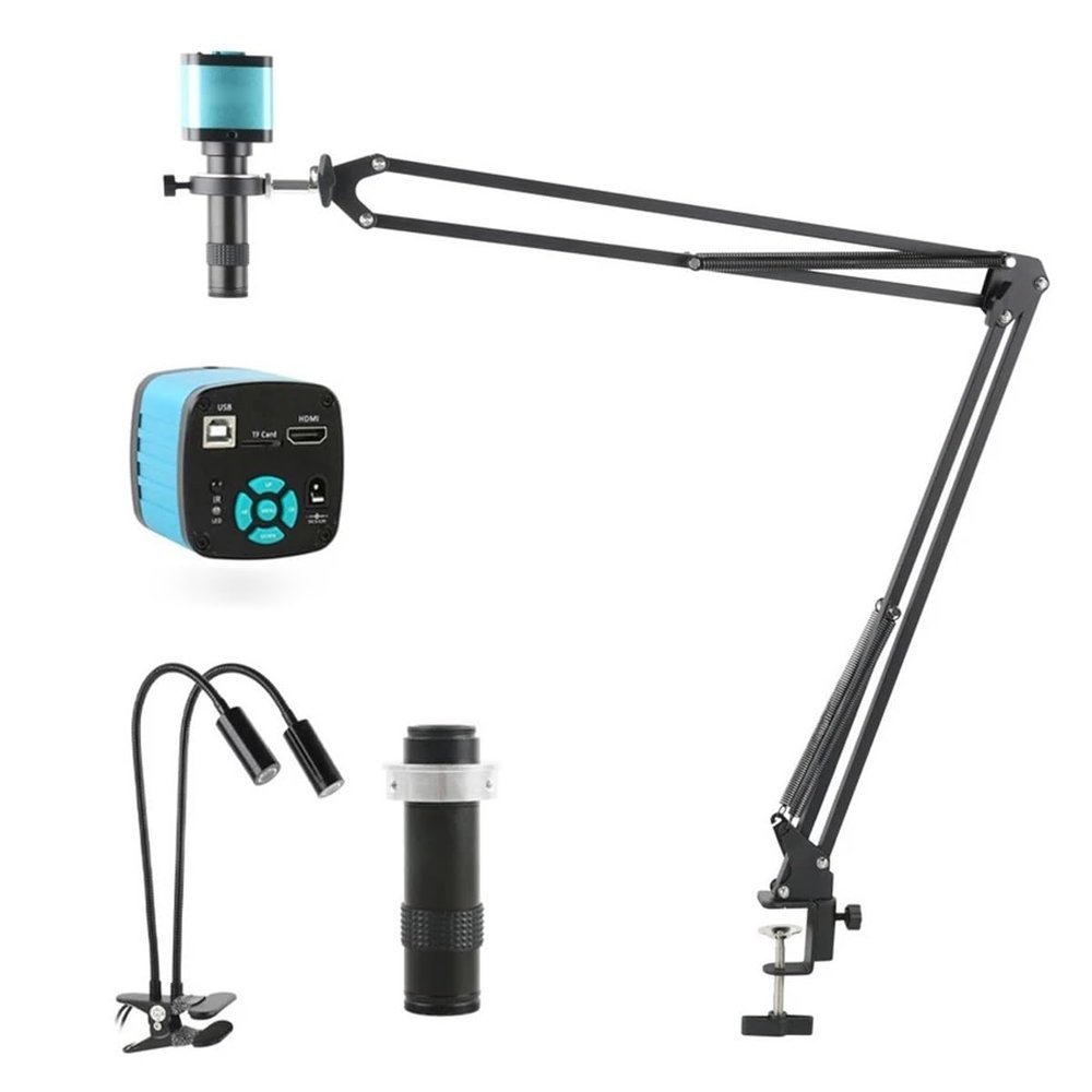 JOEBO Microscope Kit 55MP 48MP 4K 1080P USB Video Microscope Camera 1X-130X Zoom C Mount Lens Microscope Lens Adapters(Color:48MP 51CM Gooseneck)