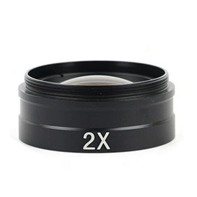 JOEBO Microscope Kit 0.75X 2X 0.5X Barlow Auxiliary Objective Glass Lens for 300X 200X 180X Mount Lens Industry Digital Video Microscope Camera Microscope Lens Adapters(Color:2X)