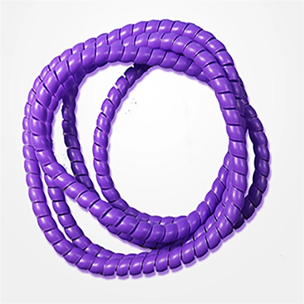 Spiral Wrap 2 Meter Pipe Wire Protective Sleeve 8mm 10mm 12mm 14mm 16mm Spiral Wrap Sleeving Tube Flame Retardant Cable Sleeves Band Winding Tubing Cover(Color:Purple,Size:12mm Inside Diameter)