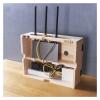 HUIGE Wall-Mounted Cable Management Box,Wood Router Shelf Storage Box,WiFi Modem and Router Organizer,Elegant Wooden Design,34 x 10 x 20 cm(Size:36.5 * 11.5 * 27.5cm) view 2
