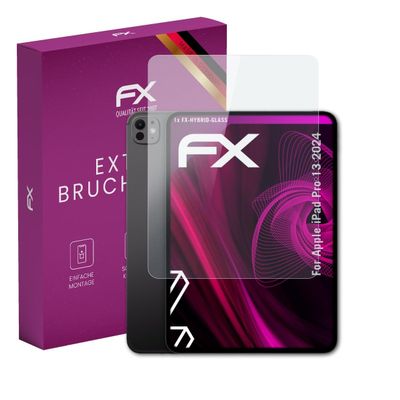 atFoliX Plastic Glass Protective Film compatible with Apple iPad Pro 13 2024, 9H Hybrid-Glass FX Screen Protector
