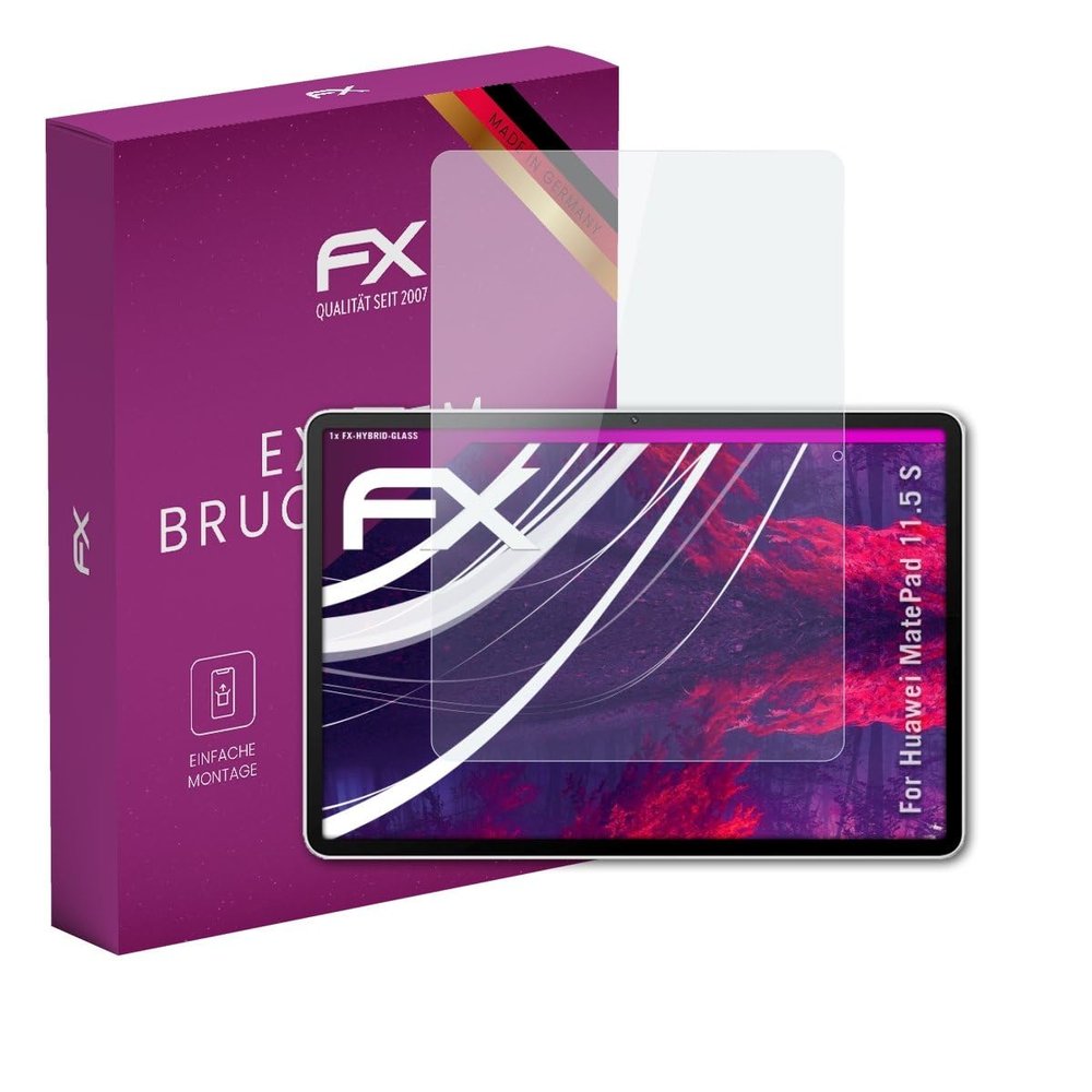 atFoliX Plastic Glass Protective Film compatible with Huawei MatePad 11.5 S 2024, 9H Hybrid-Glass FX Screen Protector