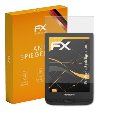 atFoliX Screen Protector compatible with PocketBook Basic Lux 4 Screen Protection Film, anti-reflective and shock-absorbing FX Protector Film (2X)