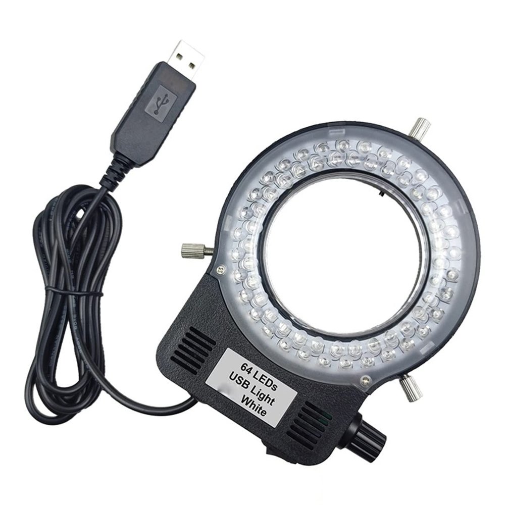 JOEBO Microscope Kit USB 144 LED Ring Light Adjustable Illuminator 64 Lamp Industry Monocular Trinocular Stereo Video Microscope Lens Microscope Lens Adapters(Color:USB 64 Led Lamp)