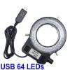 JOEBO Microscope Kit USB 144 LED Ring Light Adjustable Illuminator 64 Lamp Industry Monocular Trinocular Stereo Video Microscope Lens Microscope Lens Adapters(Color:USB 64 Led Lamp) view 2