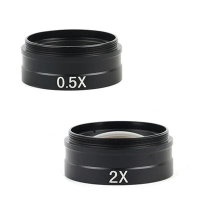 JOEBO Microscope Kit 0.75X 2X 0.5X Barlow Auxiliary Objective Glass Lens for 300X 200X 180X Mount Lens Industry Digital Video Microscope Camera Microscope Lens Adapters(Color:0.5X 2.0X)