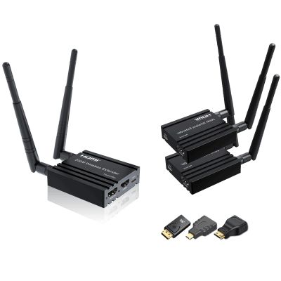 RIJER Wireless HDMI Transmitter and Receiver 4k decoding, One Transmitter and Two Receivers, Long Range Wireless Transmission 656FT/200M,Plug-Play, 2.4/5.8G for PC/Laptop/TV to Monitor/Projector/HDTV