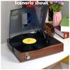 DirectNine Basics Vinyl Player Built-in 2 Speakers,Three-Speed Record Player,Turntables for Vinyl Records Support Vinyl Record Playback/Line Out Output, Brown view 2