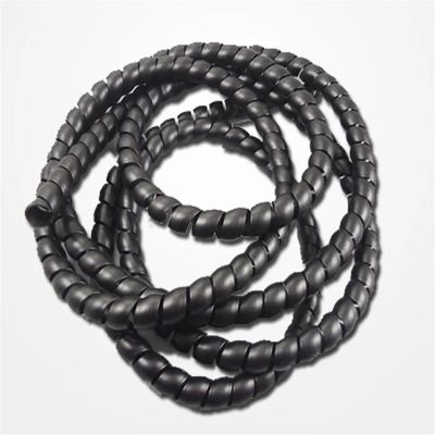 Spiral Wrap 2 Meter Pipe Wire Protective Sleeve 8mm 10mm 12mm 14mm 16mm Spiral Wrap Sleeving Tube Flame Retardant Cable Sleeves Band Winding Tubing Cover(Color:Black,Size:8mm Inside Diameter)