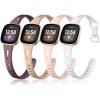 Ouwegaga 4 Pack Slim Band Compatible with Fitbit Sense 2 Bands/Sense/Versa 4/Versa 3 Bands for Women, Soft Silicone Thin Sport Watch Strap Compatible with Fitbit Sense 2 1/Versa 4 3 Smartwatch, Large view 1